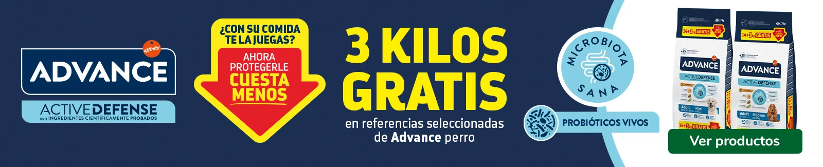 Advance: Kilos gratis con la compra del saco de 14 kg para perro.