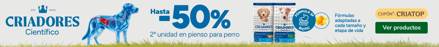 Criadores Científico: Hasta 50% dto en la 2ª unidad de pienso para perros.