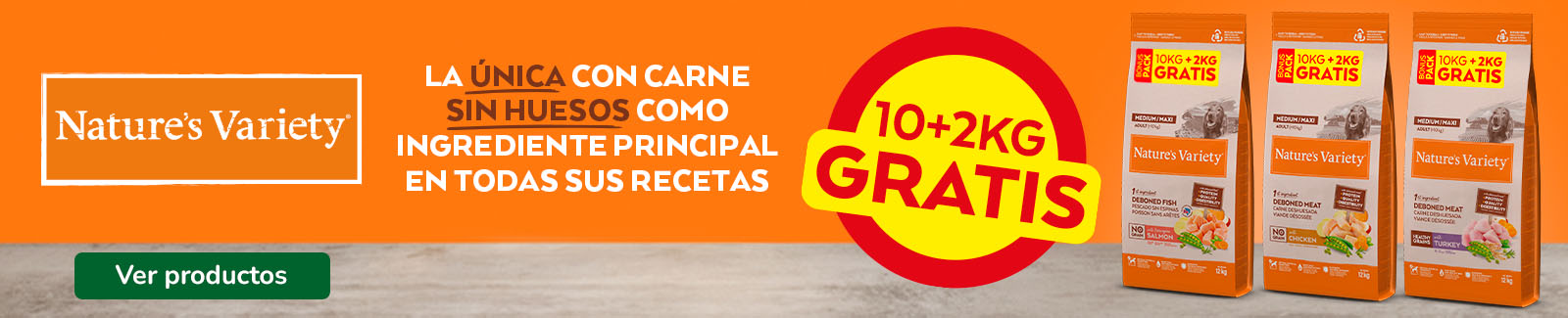 Natures Variety: 2kg gratis con la compra de pienso para perros.