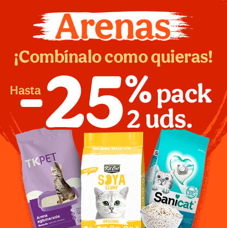 Hasta 25% dto en packs de 2 arenas.