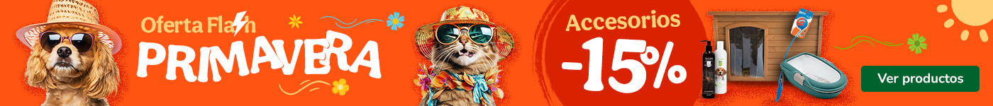 Hasta 15% dto en accesorios para tu peludo.