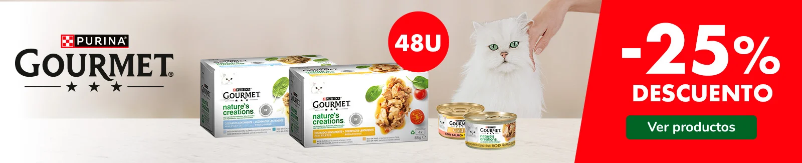 Gourmet: ¡Pack de 48 unidades al 25% en húmedo para gatos!