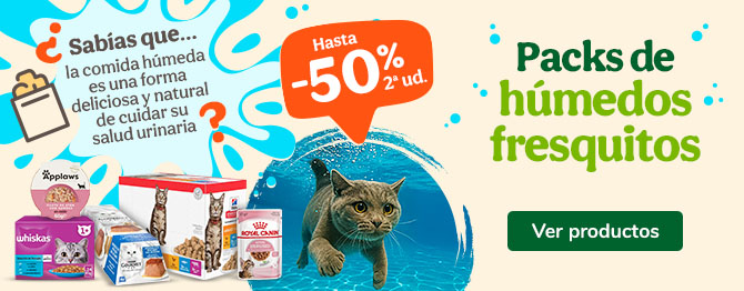 Hasta -50% en 2ª ud de húmedos para gato.
