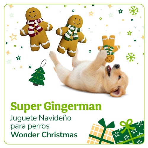 Super Gingerman Juguete Navideño para perros