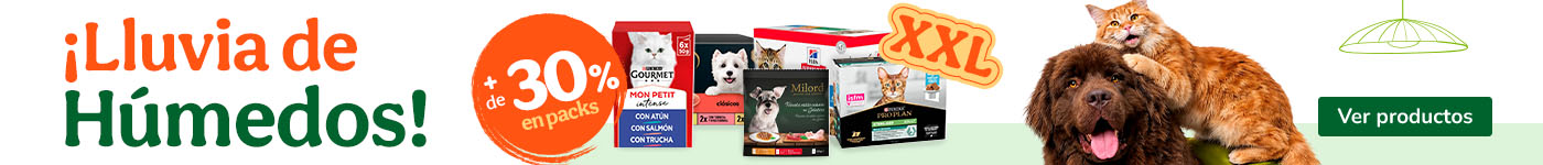 +30% dto en packs de comida húmeda para tu peludo.