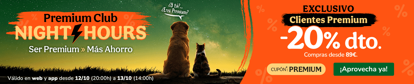 -20% dto en compras superiores a 89&euro;  si te unes o si ya formas parte de nuestro Premium Club, con el cup&oacute;n PREMIUM.