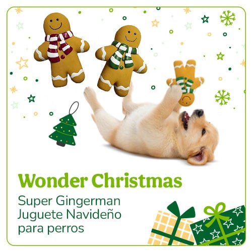 Super Gingerman Juguete Navideño para perros