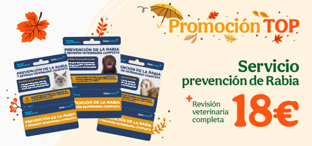 Obtén las tarjetas para servicios clínicos por 18€ para tu peludo.