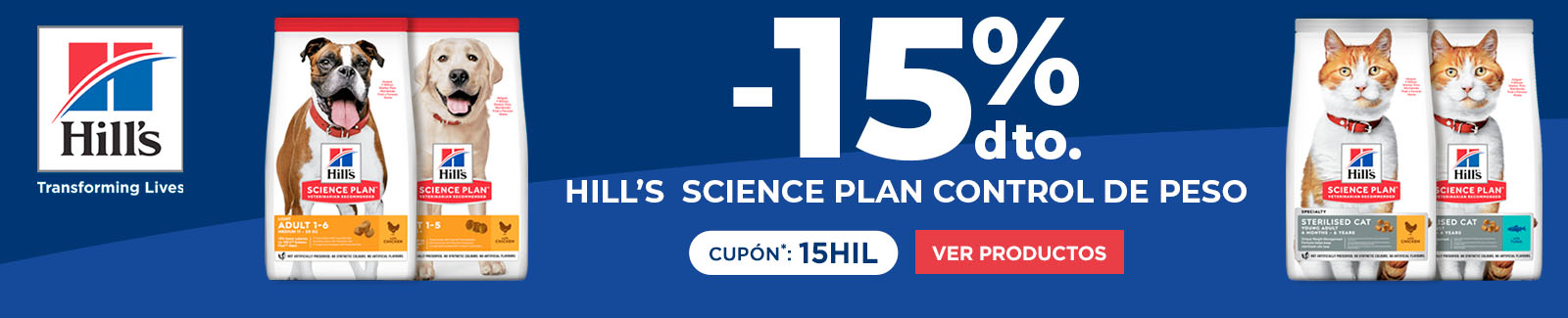 -15% dto en Hill's Science Plan control de peso con el cupón 15HIL