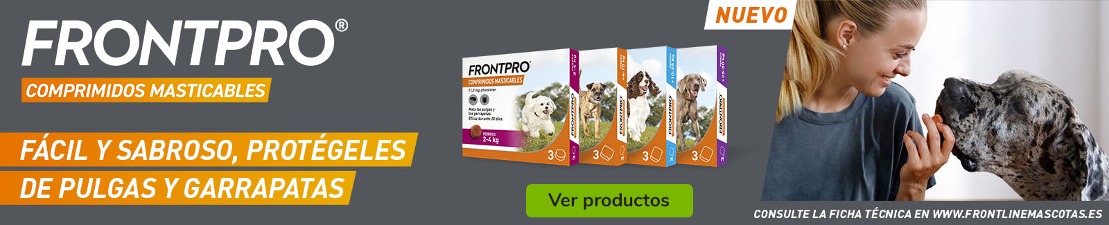 Comprimidos masticables para protegerlos de pulgas y garrapatas con Frontpro