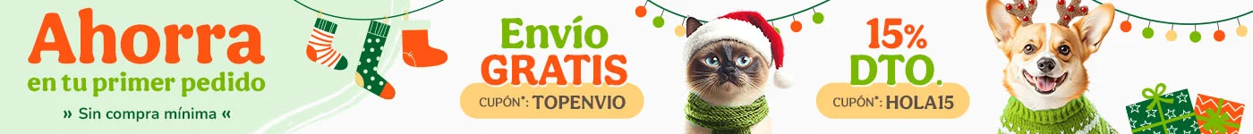 -15% dto en tu primer pedido y envío GRATIS con los cupones HOLA15 y TOPENVIO