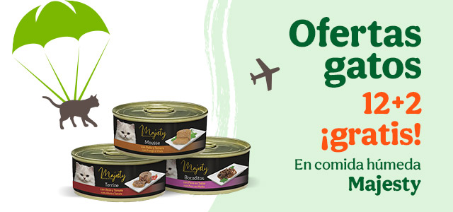 Ofertas gato: 12 + 2 ¡gratis! en comida húmeda Majesty