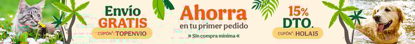 -15% dto en tu primer pedido y envío GRATIS con los cupones HOLA15 y TOPENVIO