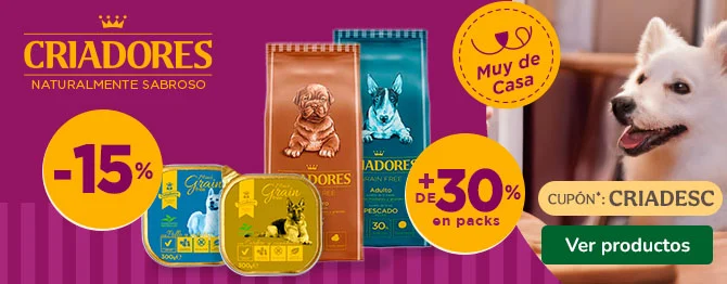 Criadores Grain Free: ¡Obtén un 15% de descuento en piensos y más del 30% en húmedos  para tu perro!