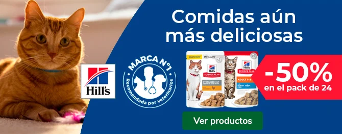 Hill's: 50% de descuento en packs seleccionados de comida húmeda para gatos.