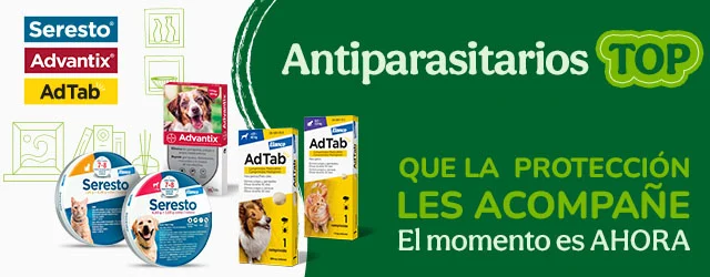 AdTab, Advantix y Seresto: Productos antiparasitarios para tu peludo.
