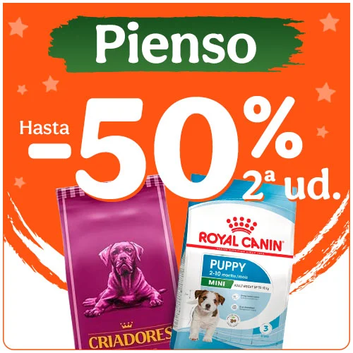 Hasta 50% dto en la 2ª unidad de pienso para perro.