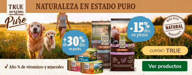 True Origins Pure: ¡15% en pienso y más del 30% en húmedo top para perros!
