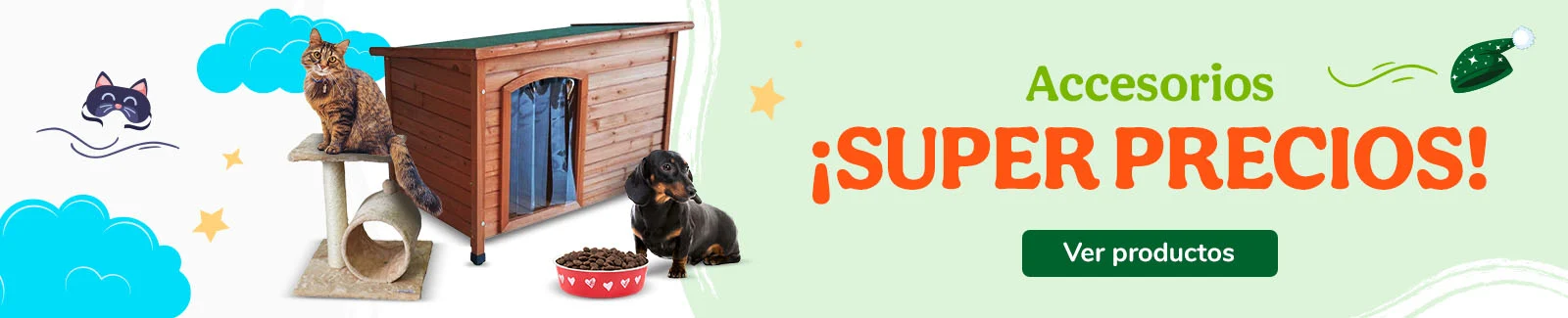 ¡Super precios en accesorios para perro y gato!