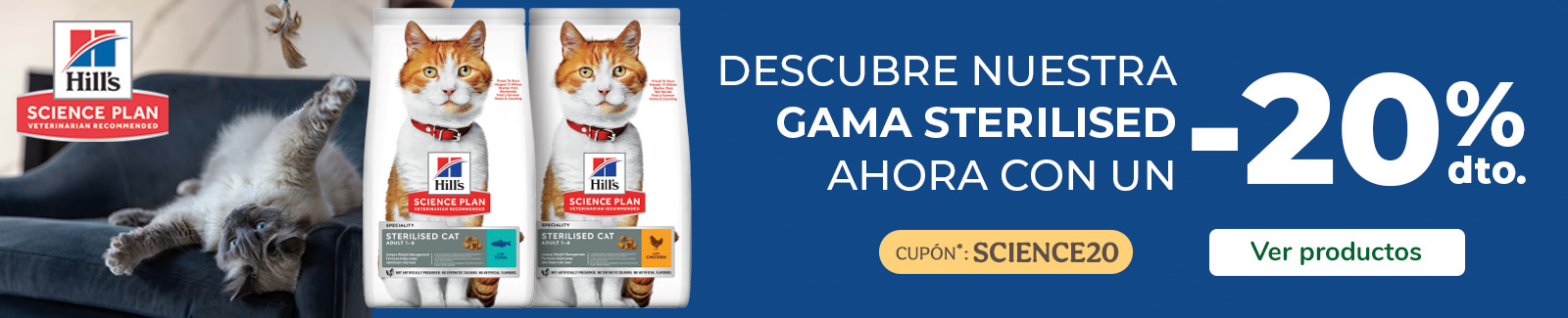 -20% en pienso para gato esterilizado Hills con el cupón SCIENCE20