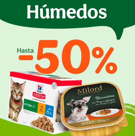 Comida húmeda hasta 50% de descuento