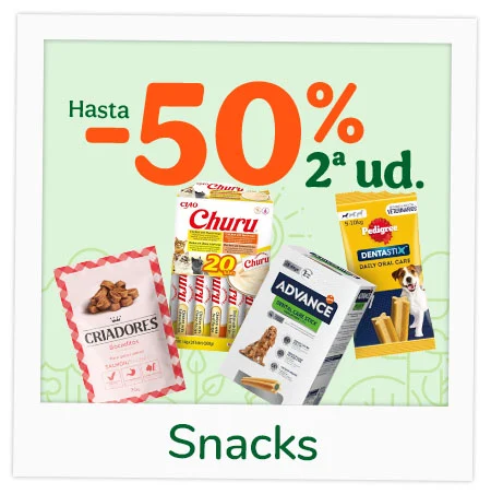 Snacks: ¡Hasta 50% de descuento en la 2ª unidad para mimarlos!