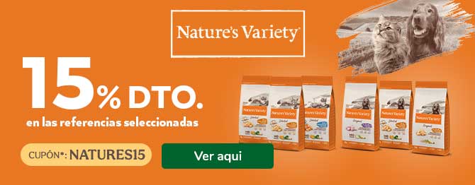 -15% en perro y gato Natures Variety con cupón NATURES15