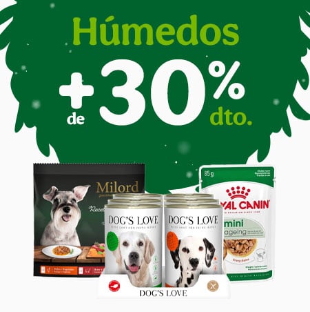 +30% dto en packs de comida húmeda para perros.