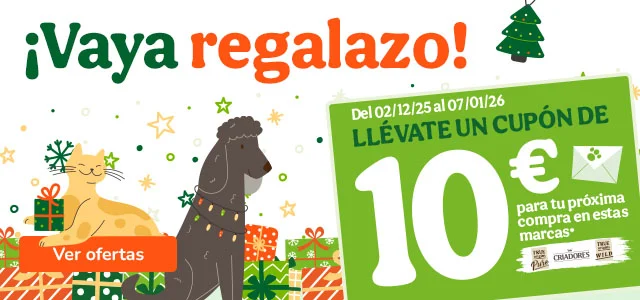 Obtén el cupón de Navidad por 10€ para tu peludo.