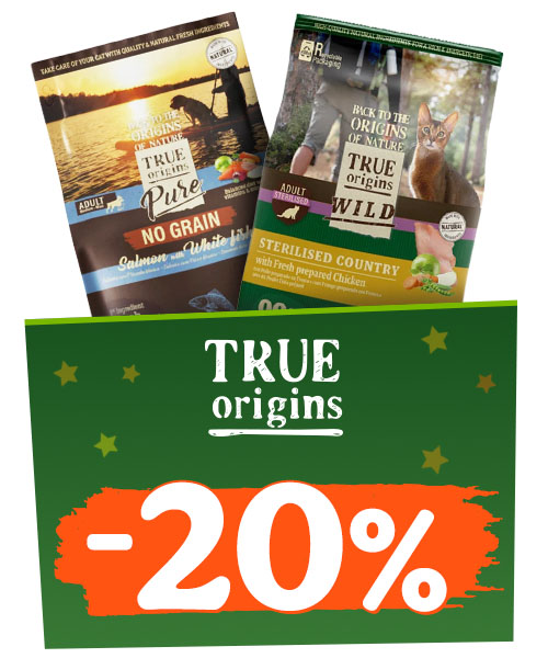 True Origins: 20% dto en pienso para tu peludo.