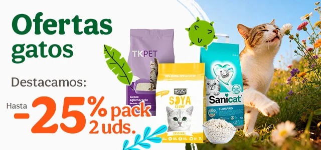 Hasta 25% dto en packs de 2 arenas.