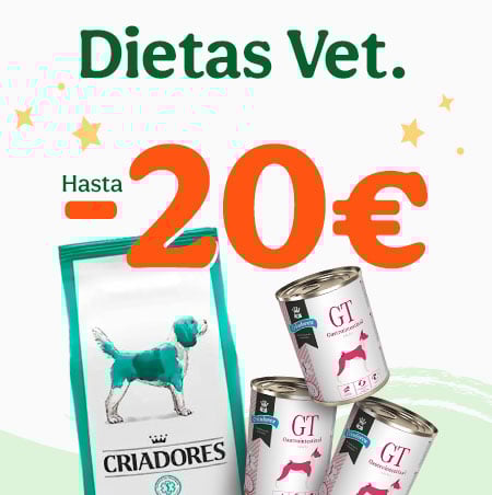 Hasta -20€  en dietas veterinarias