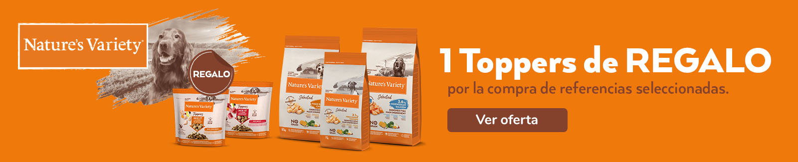 Nature's Variety regala un sobre de comida húmeda por la compra de pienso