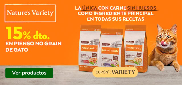 Nature’s Variety No Grain: 15% dto en pienso para gatos.