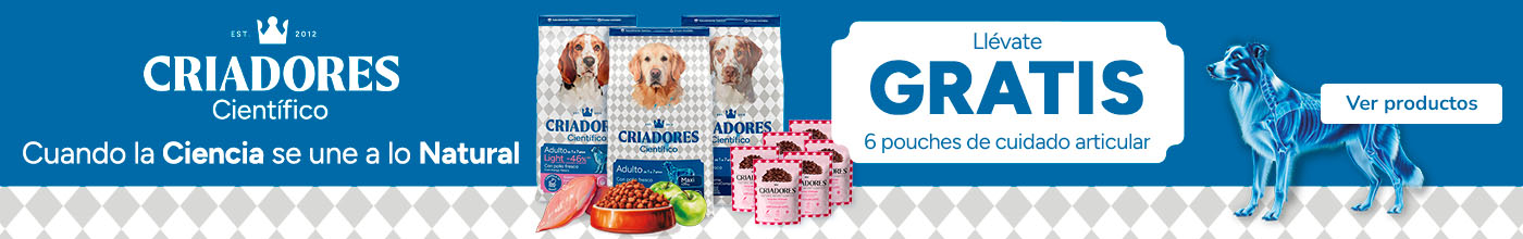 Criadores Científico: Pienso para perros con pouches de regalo.