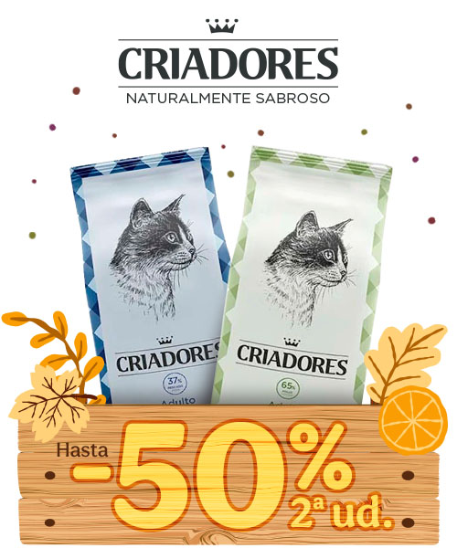 Criadores: Hasta 50% dto en la 2ª unidad de piensos para gato.