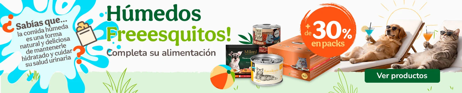  +30% dto en packs de comida h&uacute;meda para tu peludo.