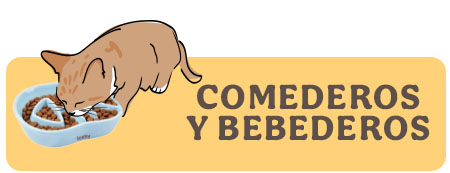 Comederos y bebederos para gato.