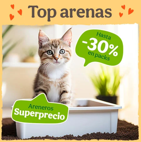 Hasta 30% dto en arenas y areneros con superprecio.