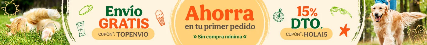-15% dto en tu primer pedido y envío GRATIS con los cupones HOLA15 y TOPENVIO