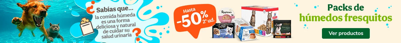¡2ª unidad con hasta el 50% de descuento en selección de húmedos para tu peludo!