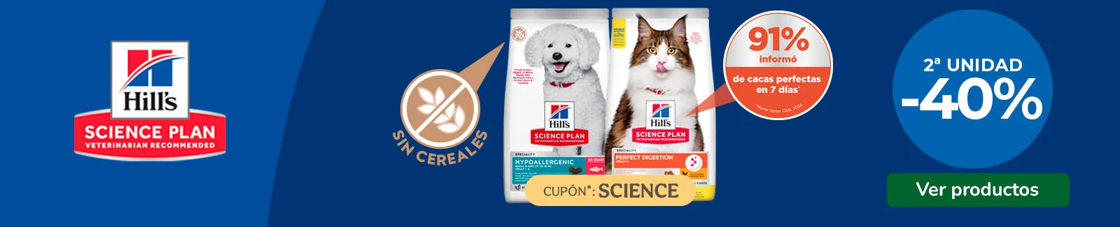 Hill's Science Plan: 40% dto en la 2&ordf; unidad de pienso para tu peludo.