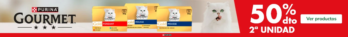 Gourmet: Hasta 50% dto en la 2ª unidad de comida húmeda para gatos.