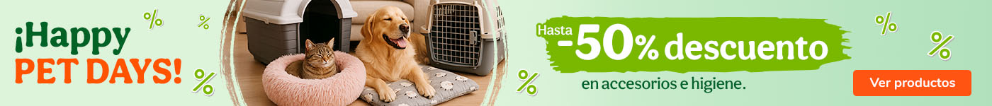 Hasta un 50% de descuento en accesorios para tu peludo.