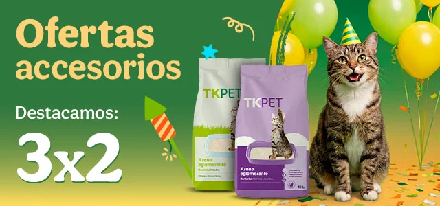 3x2 en arenas para gatos.