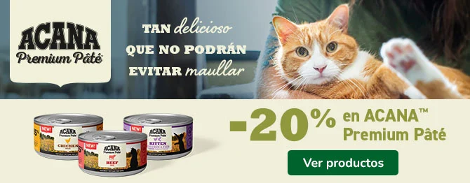Acana: 20% dto por la compra de 24 packs húmedos para tu gato.