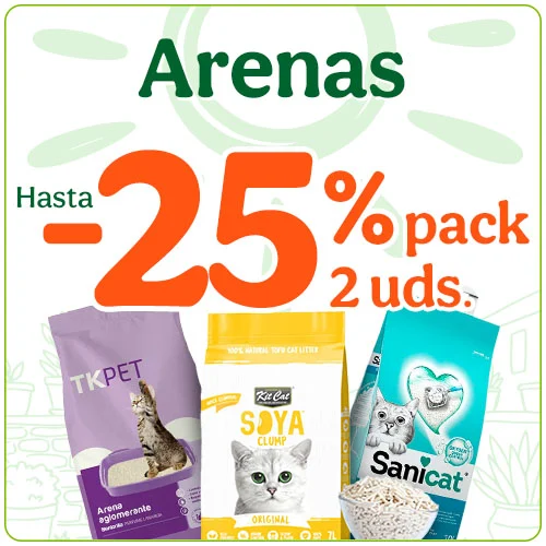 Hasta 25% dto en packs de 2 arenas.