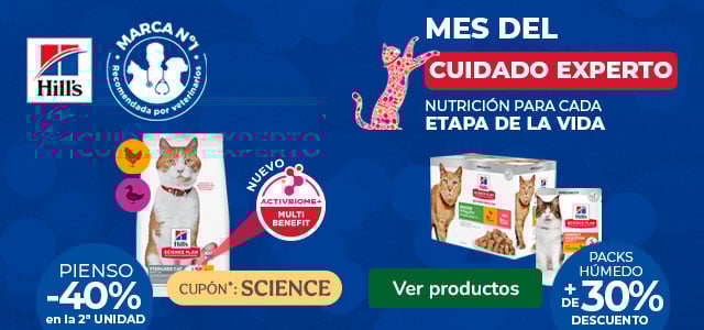 Hill’s Science Plan: 40% dto en la 2ª unidad de pienso y +30% dto en packs de comida húmeda para gatos.
