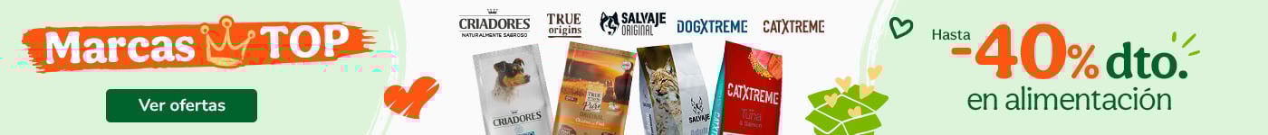 Hasta 40% dto en marcas seleccionadas para tu peludo.