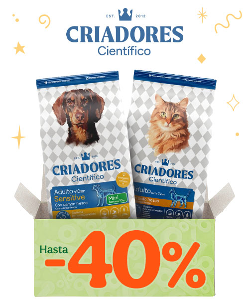Criadores: Hasta 40% dto en piensos y más del 30% dto en packs de 12 húmedos para gatos.